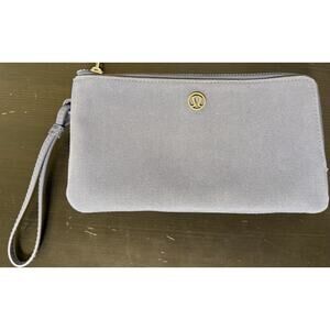 lululemon Curved Wristlet Bag With 2 Pockets & Cards Pockets Color: Blue EUC